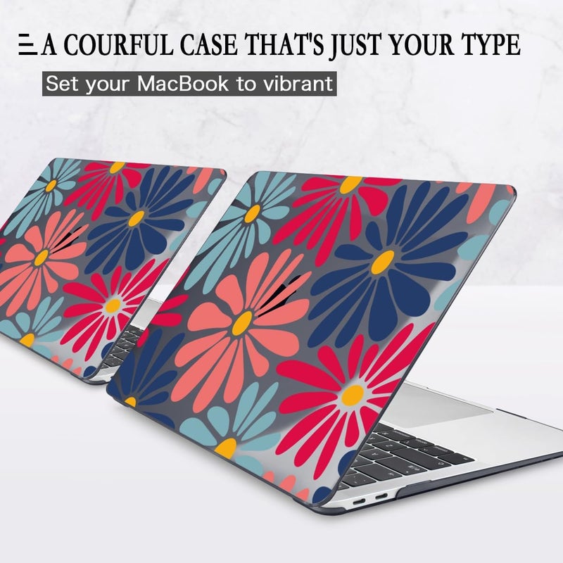 CISSOOK Compatible with MacBook Air 13 inch Case 2021 2020 2019 2018 Release A2337 M1 A2179 A1932, Plastic Hard Shell Case Keyboard Cover Screen Film for MacBook Air 13.3 inch, Daisy Flowers - Image 2